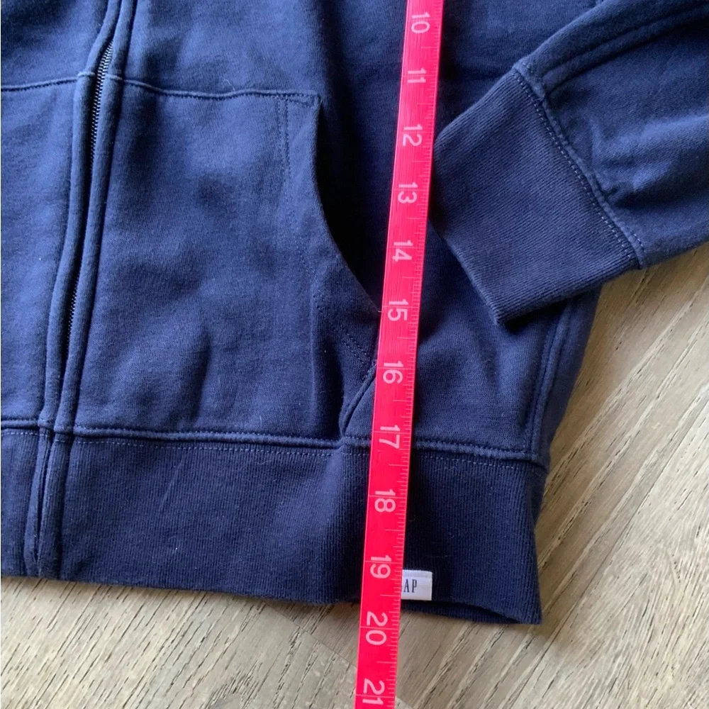 GAP Navy Zipper Up Hoodie Kids Large (10)